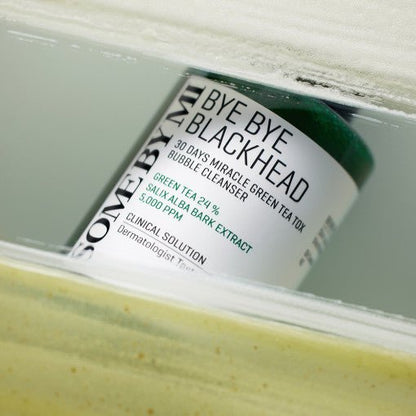 [SOME BY MI] Bye Bye Blackhead 30 Days Miracle Green Tea Tox Bubble Cleanser 120g - Daebak