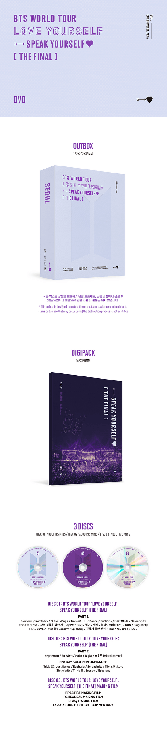 BTS Love Yourself Speak Yourself The Final DVD