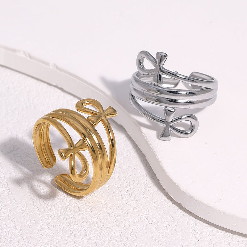 Steel Open Fashion Korean Style Bow Ring - Daebak