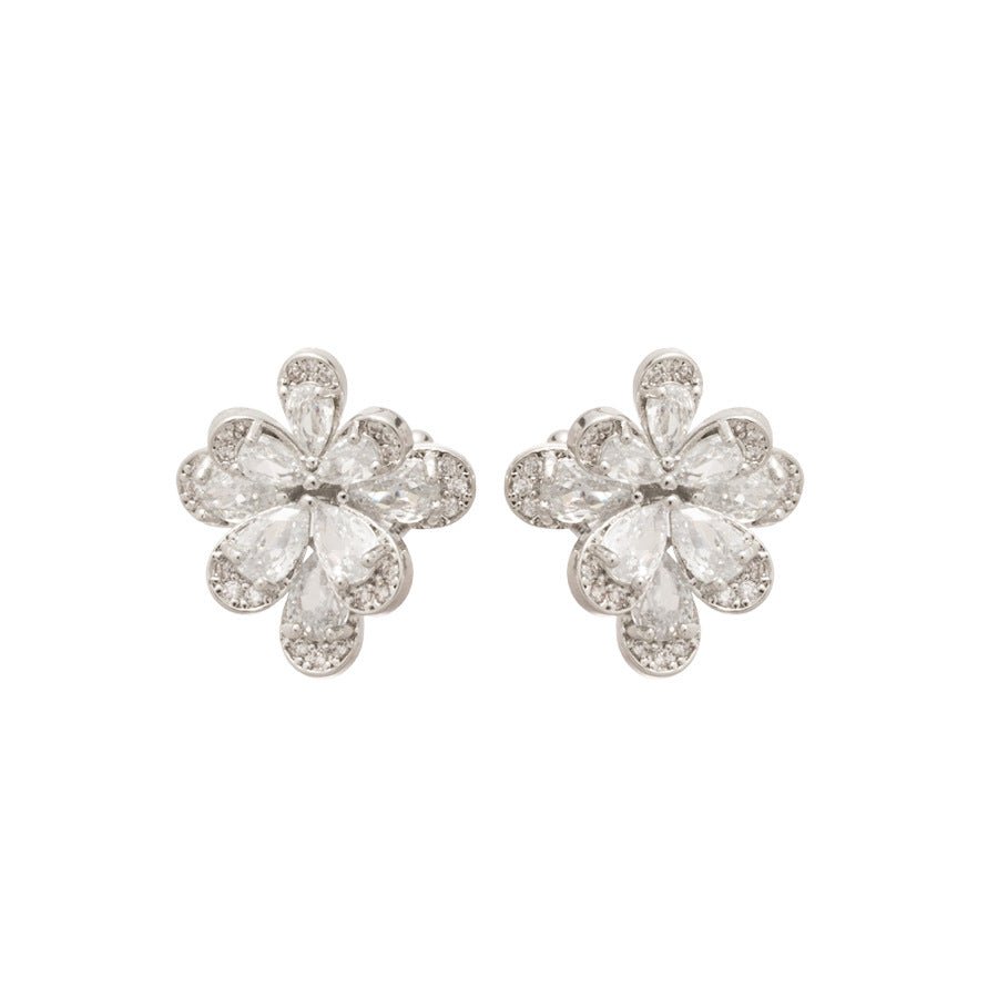 Style Super Flash Zircon Flower Korean Niche Bone Light Luxury Ear Clip - Daebak