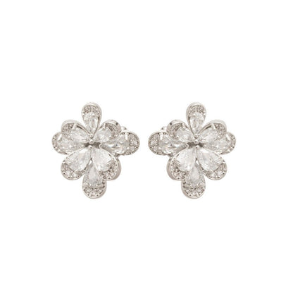 Style Super Flash Zircon Flower Korean Niche Bone Light Luxury Ear Clip - Daebak