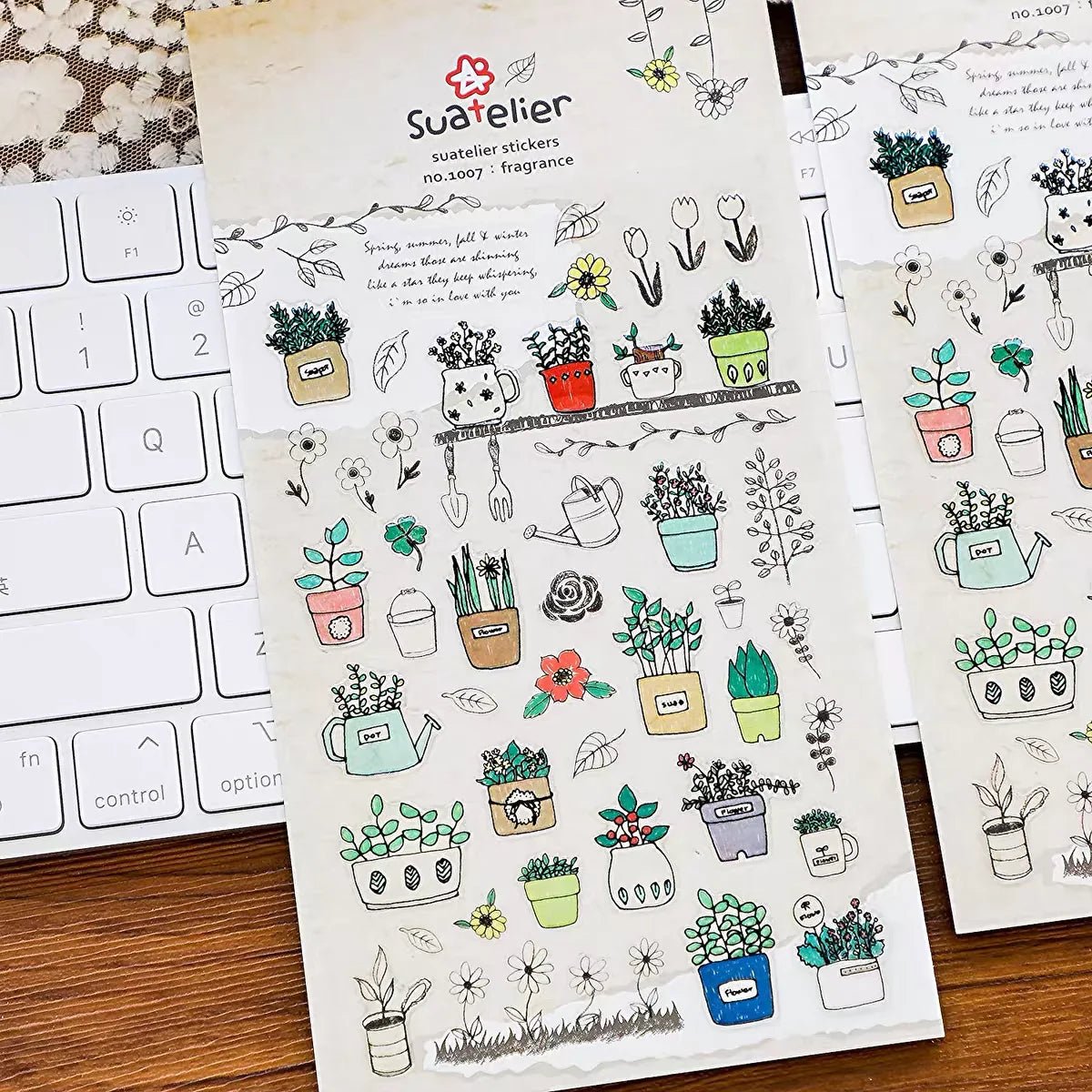Suatelier Potted Plant PVC Stickers | Korean Import DIY Scrapbooking Set - Daebak