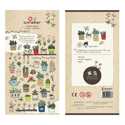 Suatelier Potted Plant PVC Stickers | Korean Import DIY Scrapbooking Set - Daebak