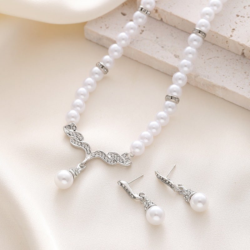 Suit Korean Style Personalized Angel Wings Pearl Necklaces - Daebak
