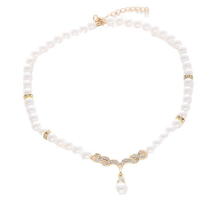Suit Korean Style Personalized Angel Wings Pearl Necklaces - Daebak