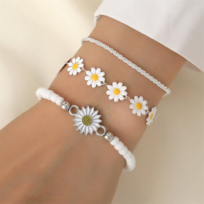 Sunflower Flower Twin Female Flash Caterpillar Bracelets - Daebak