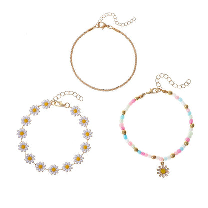 Sunflower Flower Twin Female Flash Caterpillar Bracelets - Daebak