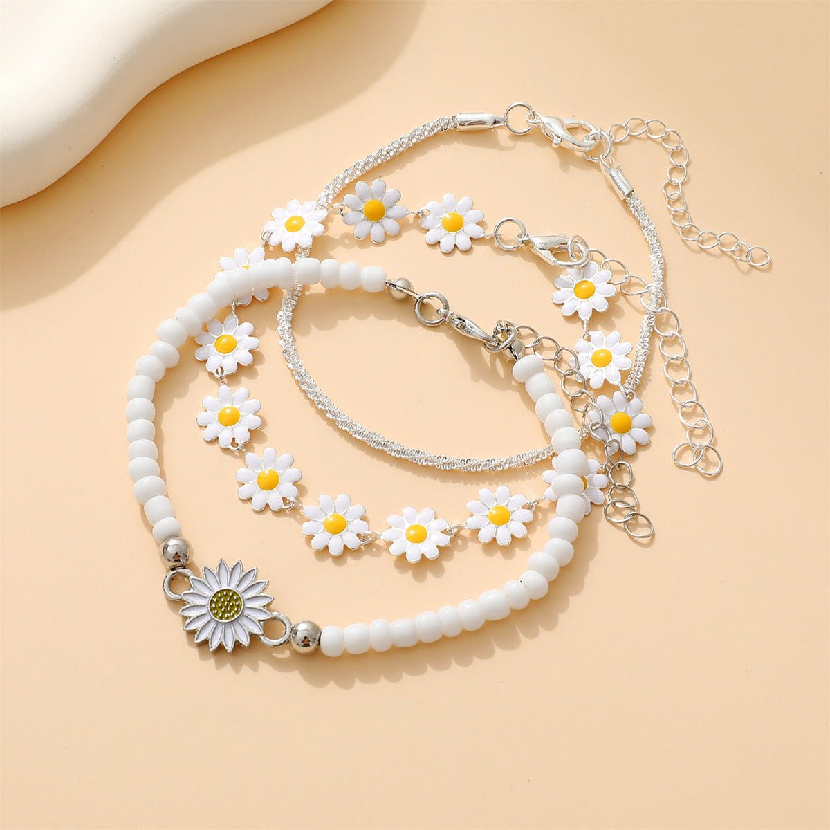 Sunflower Flower Twin Female Flash Caterpillar Bracelets - Daebak