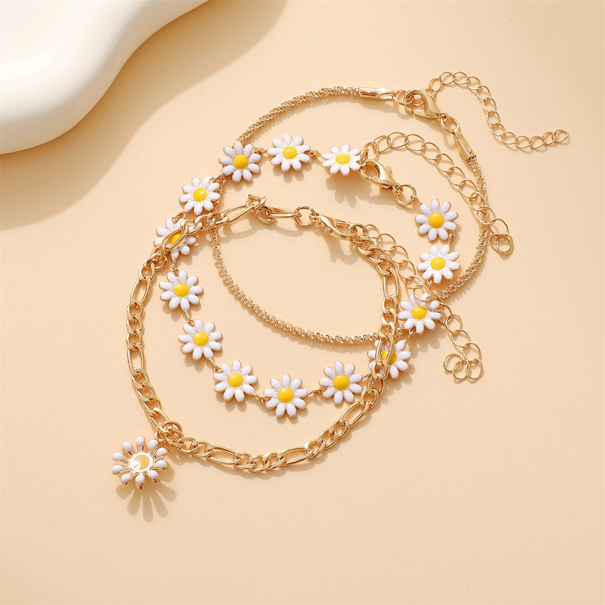 Sunflower Flower Twin Female Flash Caterpillar Bracelets - Daebak