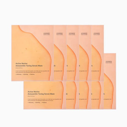 SUNGBOON EDITOR Active Marine Astaxanthin Toning Serum Mask 23ml X 10ea - Daebak