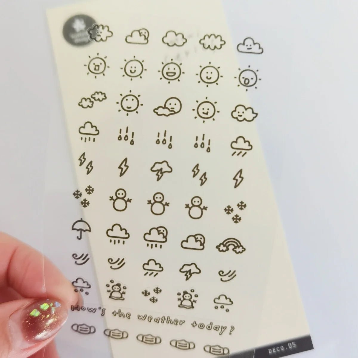 Sunshine Rain Weather Mini Sticker Set | Korean Import Scrapbooking and Journaling Stickers - Daebak