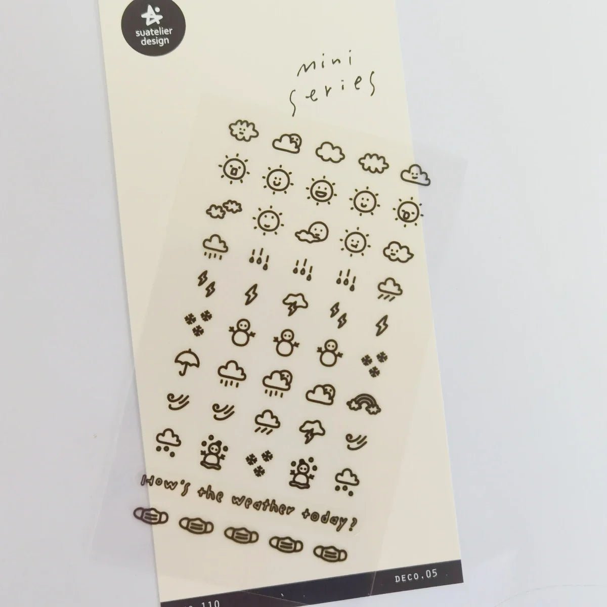 Sunshine Rain Weather Mini Sticker Set | Korean Import Scrapbooking and Journaling Stickers - Daebak