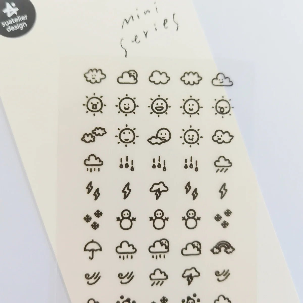 Sunshine Rain Weather Mini Sticker Set | Korean Import Scrapbooking and Journaling Stickers - Daebak