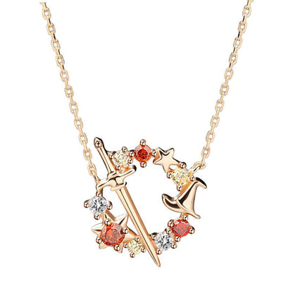 Surrounding Sterling Sier Wizard Branch The Sorcerer's Stone Clavicle Necklaces - Daebak
