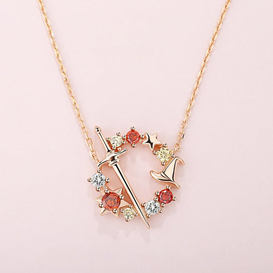 Surrounding Sterling Sier Wizard Branch The Sorcerer's Stone Clavicle Necklaces - Daebak