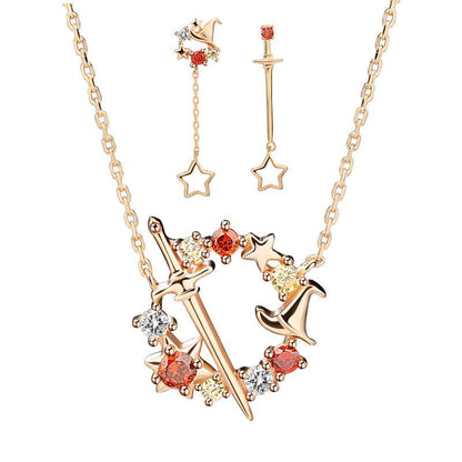 Surrounding Sterling Sier Wizard Branch The Sorcerer's Stone Clavicle Necklaces - Daebak