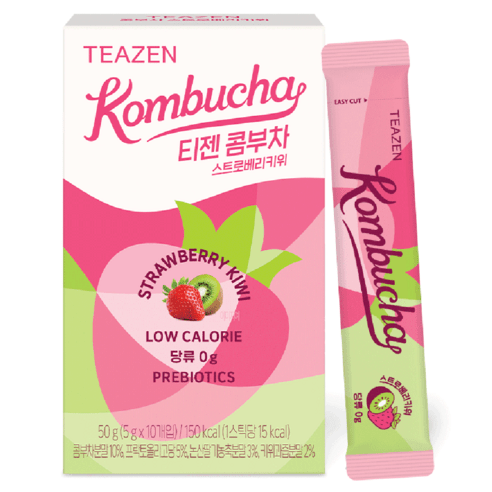[TEAZEN] Kombucha Strawberry Kiwi (10 Sticks) - Daebak