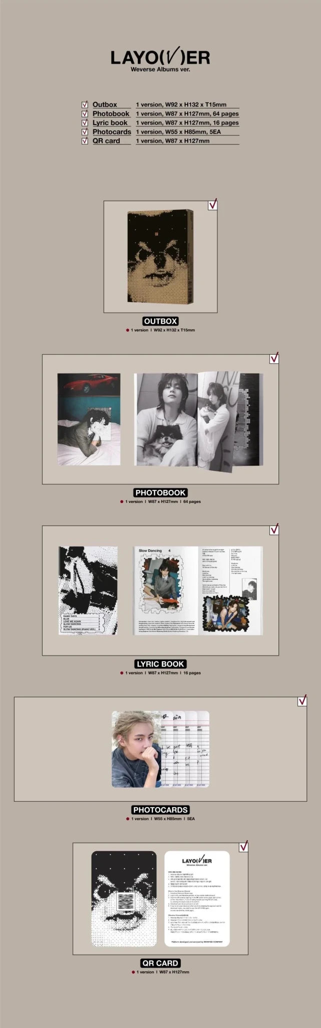 V - LAYO(V)ER Set + Weverse Album Ver. Set - Daebak