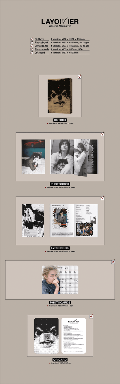 V of BTS 1st Solo Album: Layover Weverse Album Version - Daebak