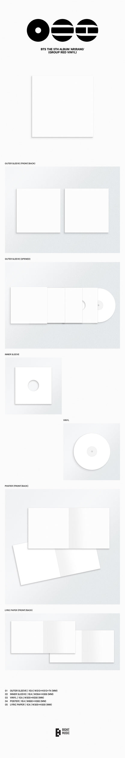 BTS 5th Full Album: Arirang Vinyl Versions