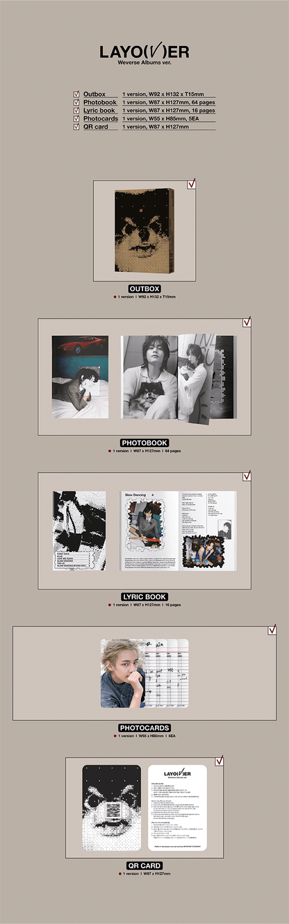 V of BTS 1st Solo Album: Layover Weverse Album Version