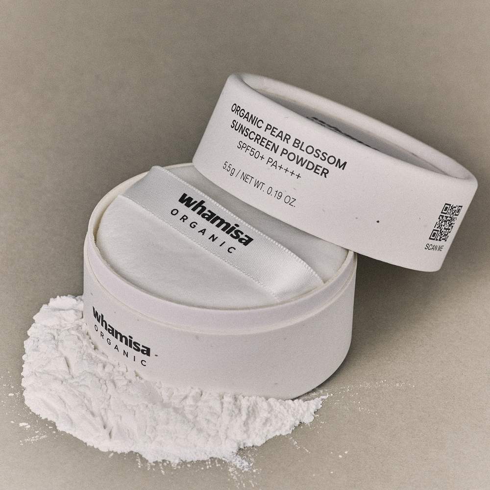whamisa Organic Pear Blossom Sunscreen Powder SPF50+ PA++++ 5.5g+2.3g - Daebak