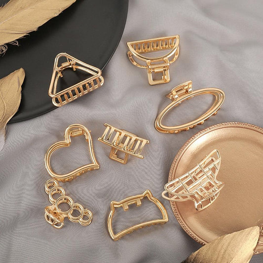 Women Fashion Hair Claw Korean Minimalist Style Geometric Metal Catch Clip Chic Barrettes Headwear High Quality Gorgeous Hair Accessories For Women - Daebak