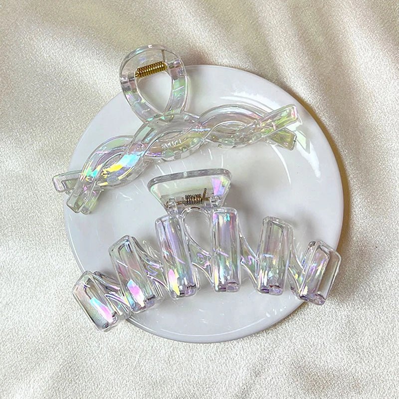 Women Hair Claw Korean Style Transparent Plastic Headband Hairpins Ponytail Claw Clip Crab Hair Accessories Headwear - Daebak
