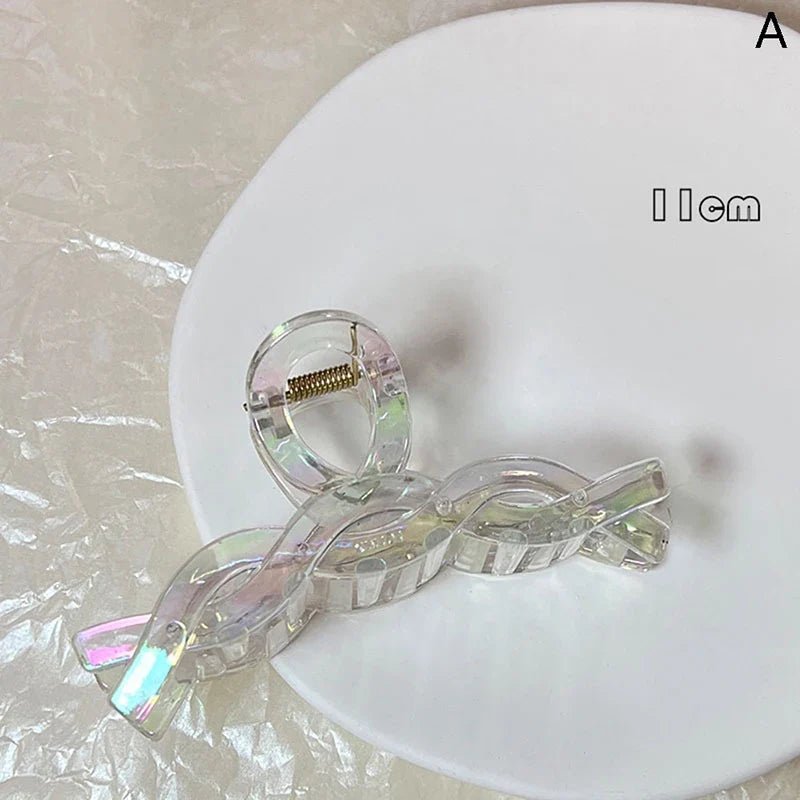 Women Hair Claw Korean Style Transparent Plastic Headband Hairpins Ponytail Claw Clip Crab Hair Accessories Headwear - Daebak
