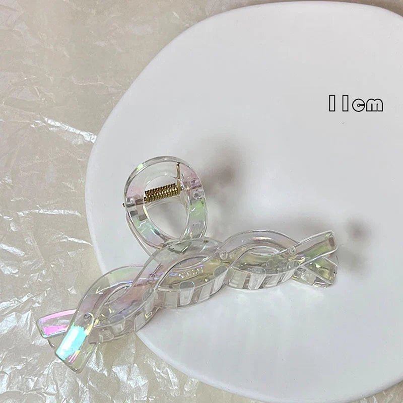 Women Hair Claw Korean Style Transparent Plastic Headband Hairpins Ponytail Claw Clip Crab Hair Accessories Headwear - Daebak