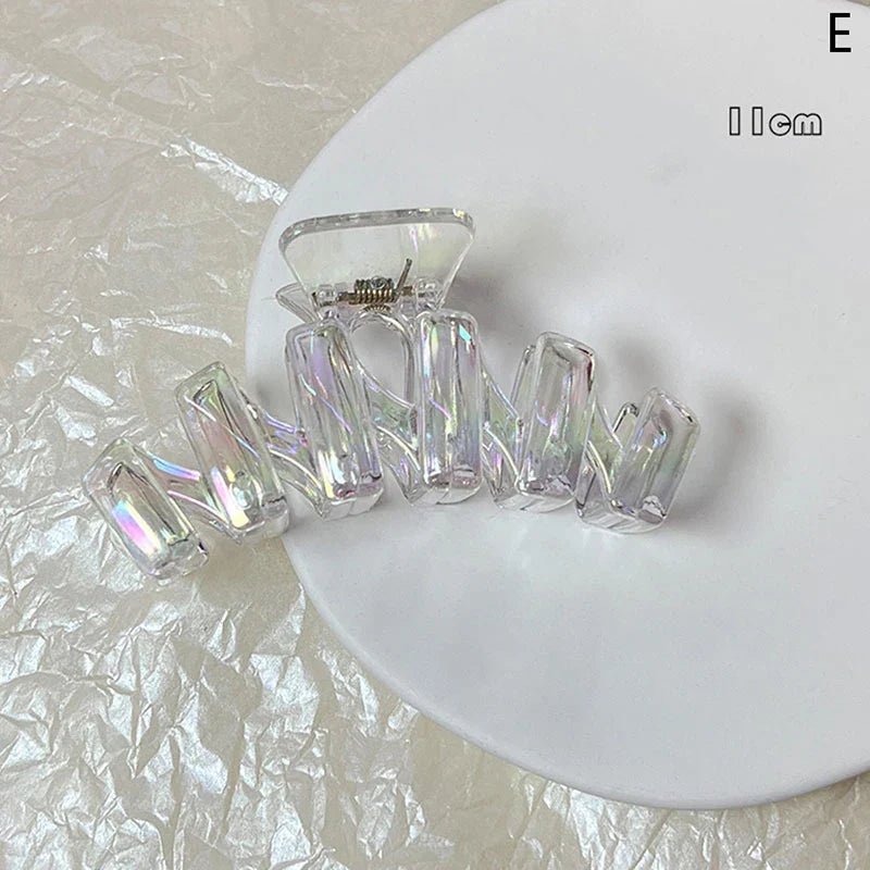 Women Hair Claw Korean Style Transparent Plastic Headband Hairpins Ponytail Claw Clip Crab Hair Accessories Headwear - Daebak