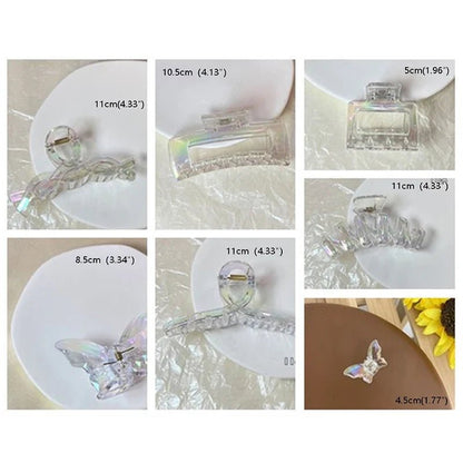 Women Hair Claw Korean Style Transparent Plastic Headband Hairpins Ponytail Claw Clip Crab Hair Accessories Headwear - Daebak