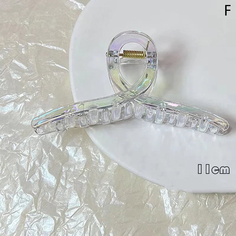 Women Hair Claw Korean Style Transparent Plastic Headband Hairpins Ponytail Claw Clip Crab Hair Accessories Headwear - Daebak
