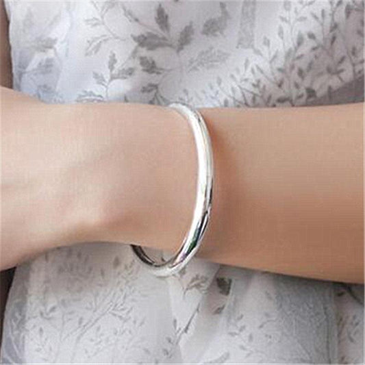 Women's Belly Glossy Concubine Versatile Simple Push-pull Sier Korean Bracelet - Daebak