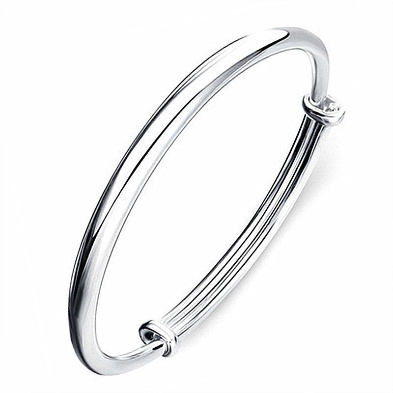 Women's Belly Glossy Concubine Versatile Simple Push-pull Sier Korean Bracelet - Daebak