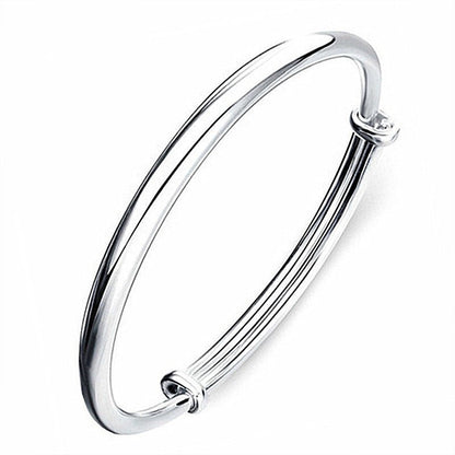 Women's Belly Glossy Concubine Versatile Simple Push-pull Sier Korean Bracelet - Daebak