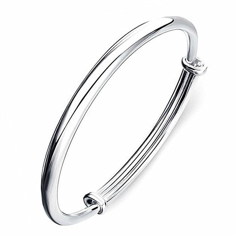 Women's Belly Glossy Concubine Versatile Simple Push-pull Sier Korean Bracelet - Daebak