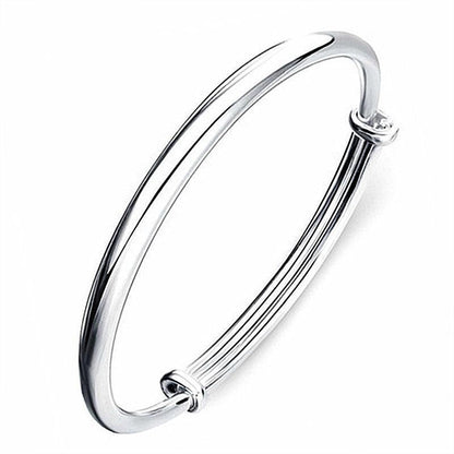 Women's Belly Glossy Concubine Versatile Simple Push-pull Sier Korean Bracelet - Daebak