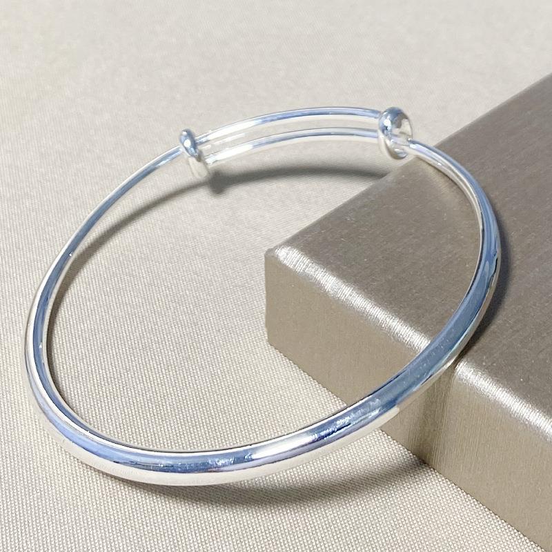 Women's Belly Glossy Concubine Versatile Simple Push-pull Sier Korean Bracelet - Daebak