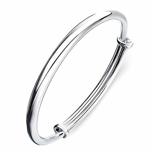 Women's Belly Glossy Concubine Versatile Simple Push-pull Sier Korean Bracelet - Daebak