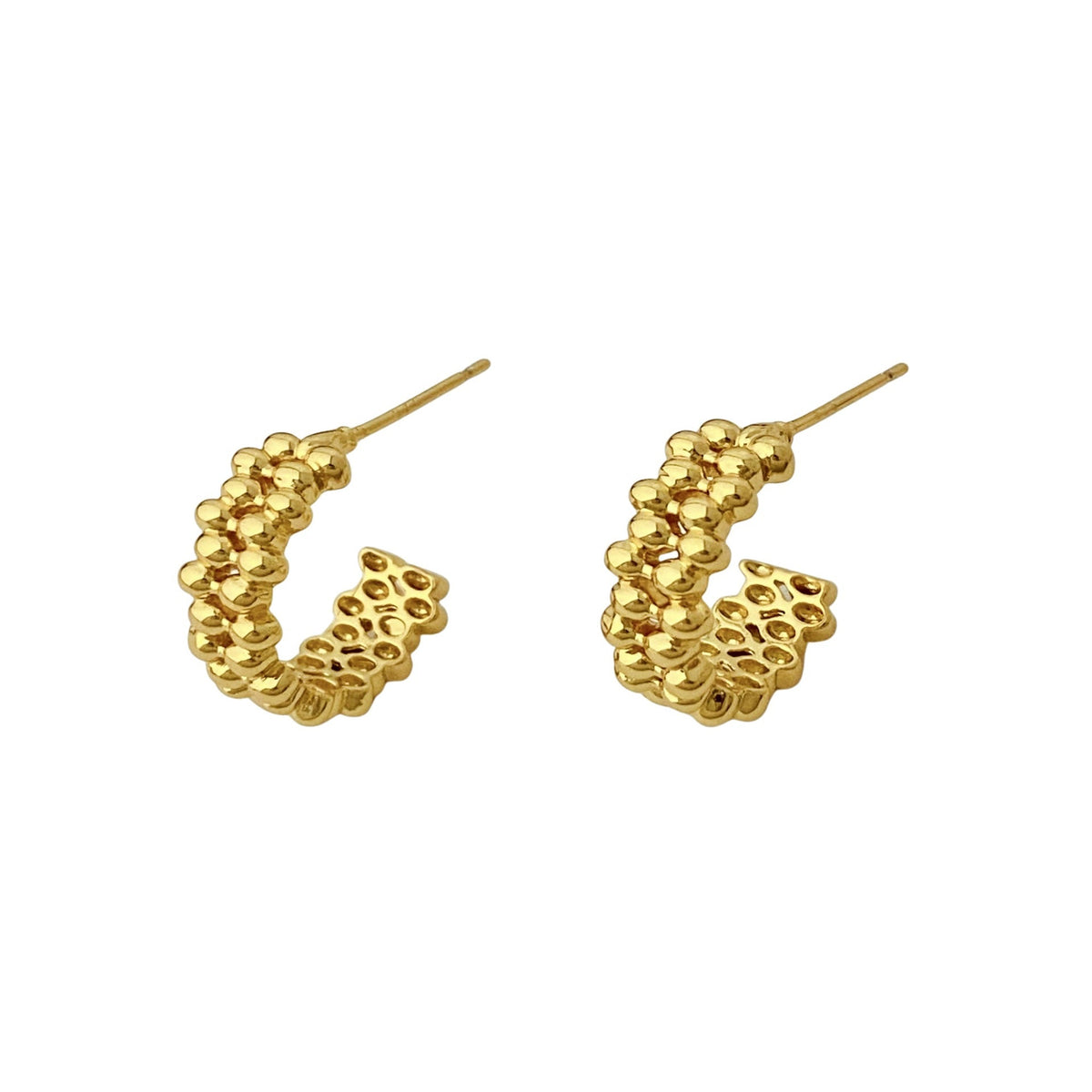 Women's Copper Gold-plated Korean Style Shaped For Design Simple Stud Earrings - Daebak