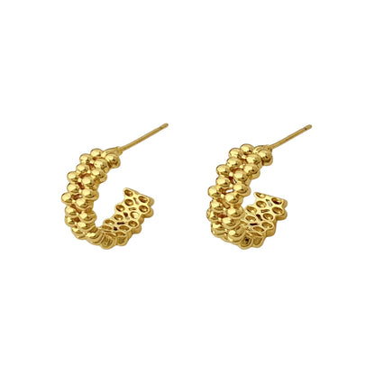 Women's Copper Gold-plated Korean Style Shaped For Design Simple Stud Earrings - Daebak