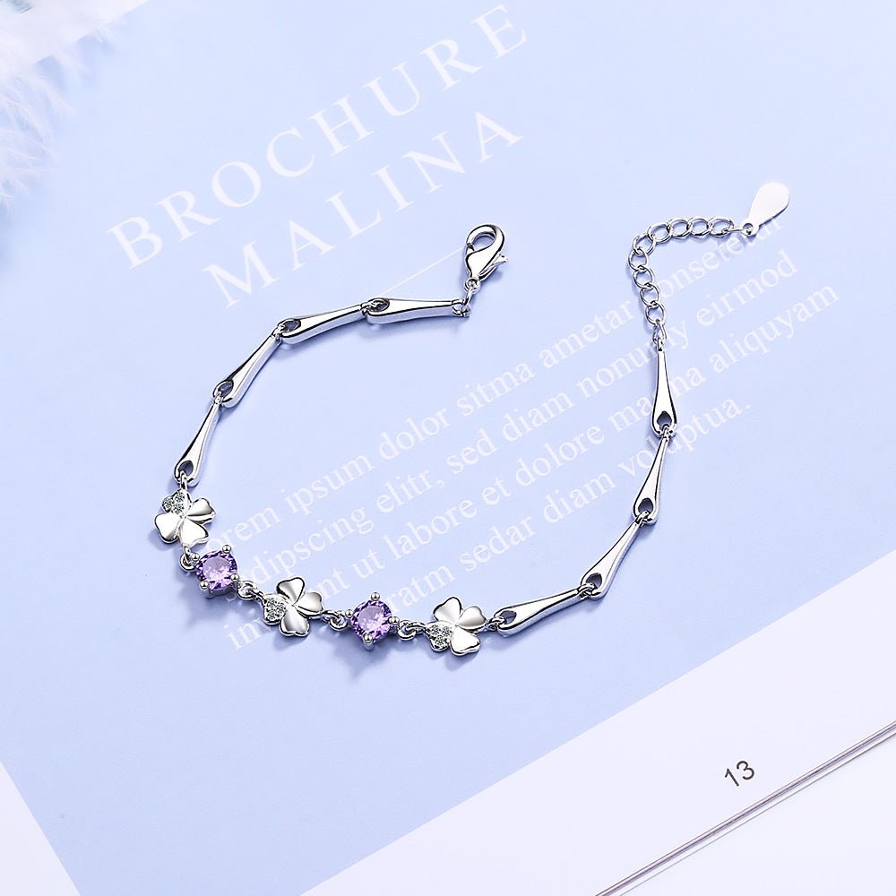Women's Flower Korean Minimalist Fresh Heart Clover Bracelet - Daebak