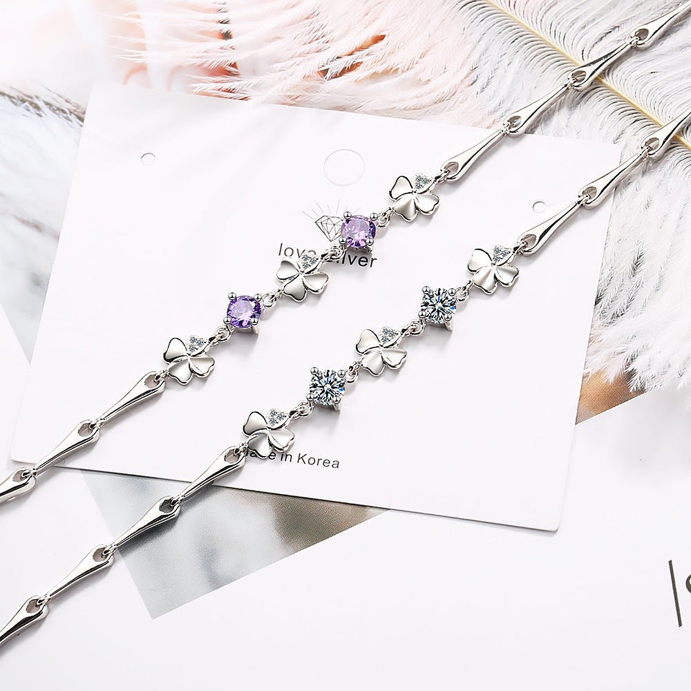 Women's Flower Korean Minimalist Fresh Heart Clover Bracelet - Daebak