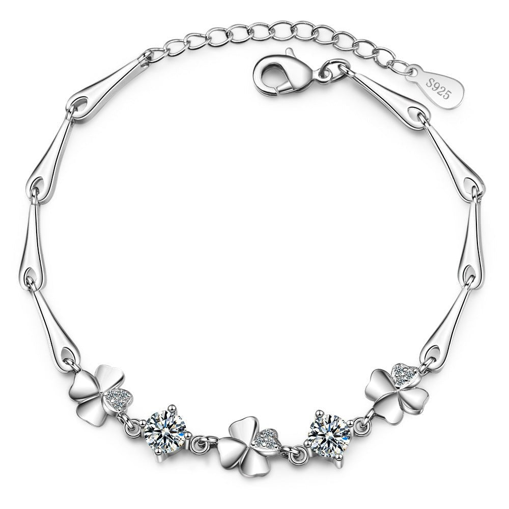 Women's Flower Korean Minimalist Fresh Heart Clover Bracelet - Daebak