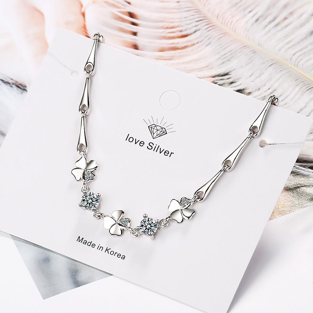 Women's Flower Korean Minimalist Fresh Heart Clover Bracelet - Daebak