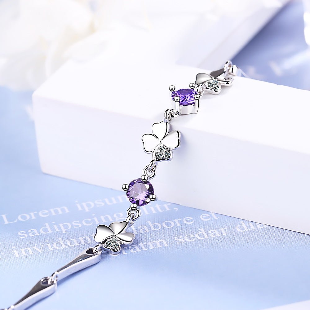 Women's Flower Korean Minimalist Fresh Heart Clover Bracelet - Daebak