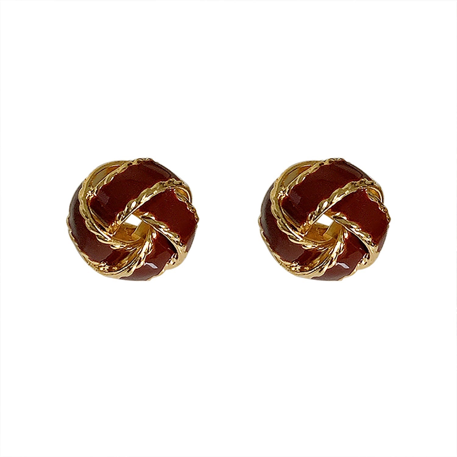 Women's Glaze Knotted Circle Ear Fashion Minority Earrings - Daebak