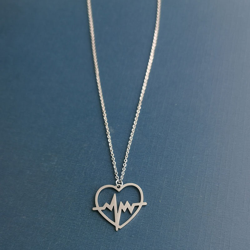 Women's Heart-shaped Ecg Clavicle Chain Korean Fashion Pendant - Daebak