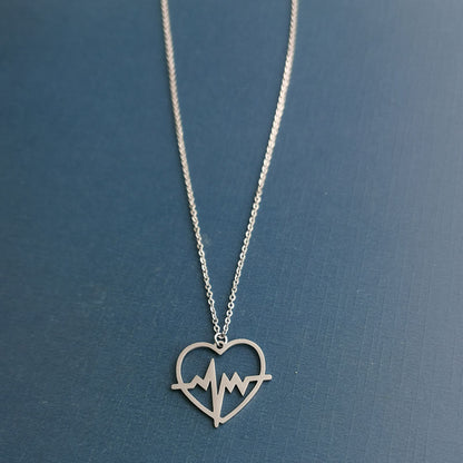 Women's Heart-shaped Ecg Clavicle Chain Korean Fashion Pendant - Daebak